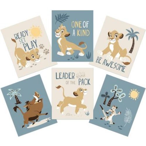 Lambs & Ivy Disney Baby Lion King Unframed Wall Art - Simba/Timon/Pumba