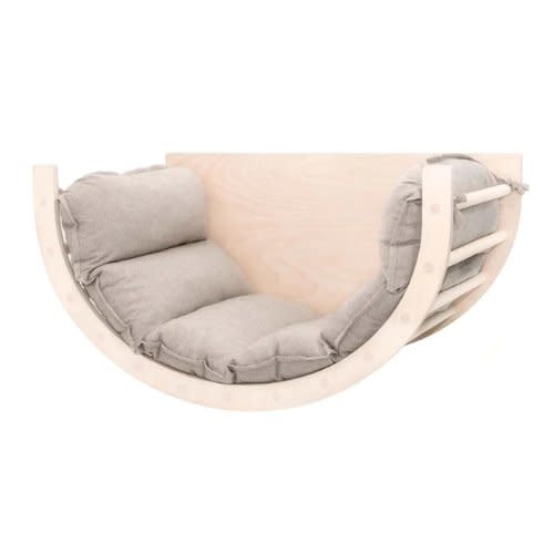 Arche d'escalade Multifonctions Bois naturel avec coussin XXL