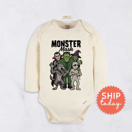 Monster Baby Onesies® Brand - Vintage Halloween Monster Bodysuit - Spooky Baby Shower Outfit(BC-HAL188)