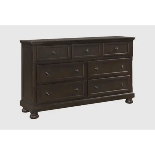 Brown Wood Brenna 7-Drawer Dresser