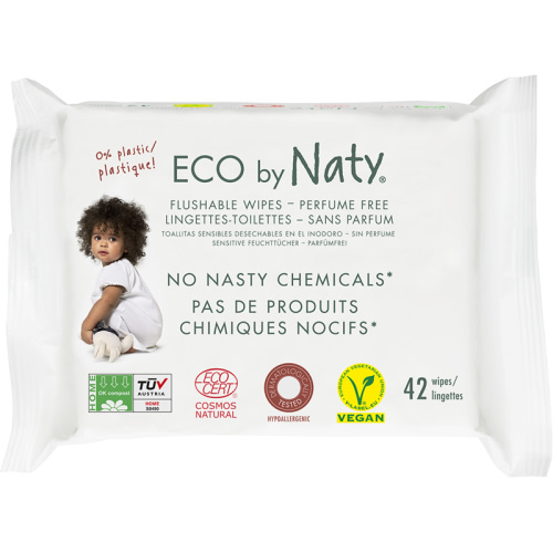 Unscented Flushable Baby Wipes