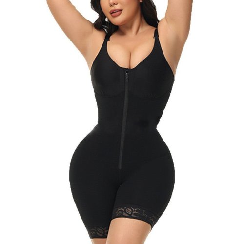 FAJAS COLOMBIANAS LOW CUT SHAPEWEAR TUMMY CONTROL BUTT LIFTER SHAPER WITH ZIPPER CROTCH DETACHABLE SHOULDER STRAP