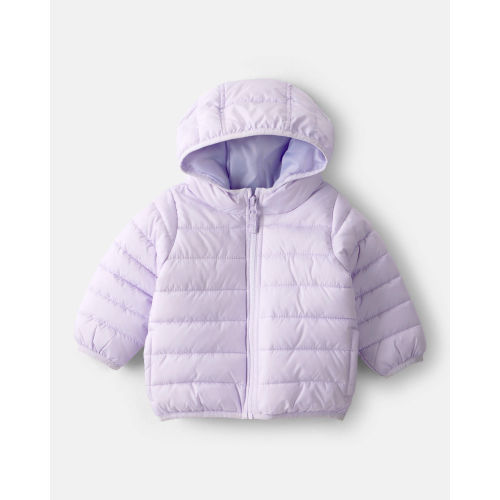 Baby Packable Hooded Puffer Jacket - Purple | Carter's