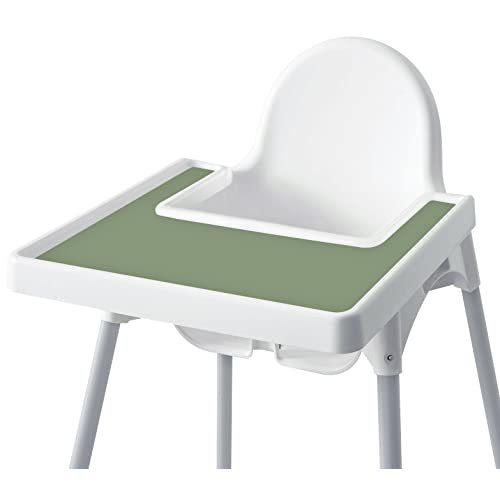 High Chair Placemat for IKEA Antilop Baby High Chair, Silicone Placemats, High Chair Tray Finger Foods Placemat for Boys and Girls, Babies, Toddlers (Sage)