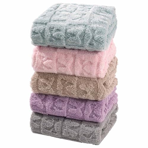 5 Pcs Baby Blanket Bow Checkerboard Ultra Soft Gift-Ready Plush for Newborns, Nursery & Stroller 30"x40" Pink Blue Light Brown Green Beige