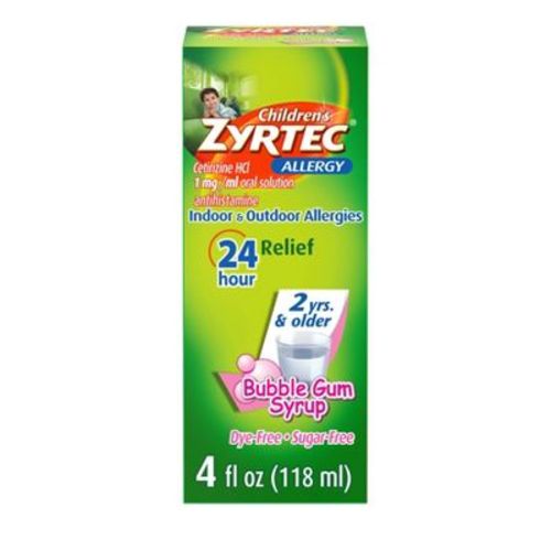 Children's Zyrtec 24 Hour Allergy Relief Syrup - Bubble Gum - Cetirizine - 4 Fl Oz