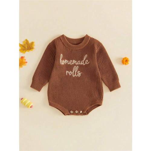 Newborn Baby Boy Girl Thanksgiving Knitted Romper Sweater Long Sleeve Bodysuits Pullover 3M 6M 9M 12M 18M Infant Warm Jumpers Tops Fall Loose Knitwear | SHEIN USA