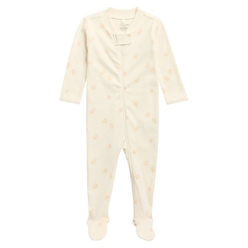 Print Organic Cotton Zip Footie, 0-3M- Only a few left