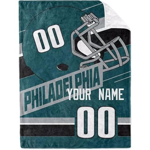 KREDE Philadelphia Baby Blanket Custom Name and Number Throw Blanket for Baby Boy Girl Gifts