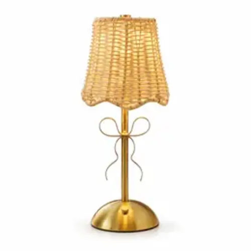 Cordless Wicker Woven Vintage Table Lamp - Rechargeable DC Power Supply LED Touch Control Adjustable Color-Tuned Table Lamp with 3 Dimmable Colors, Decor Reading Light for Bedroom, Back to School Gifts (with Lights) - TikTok Shop