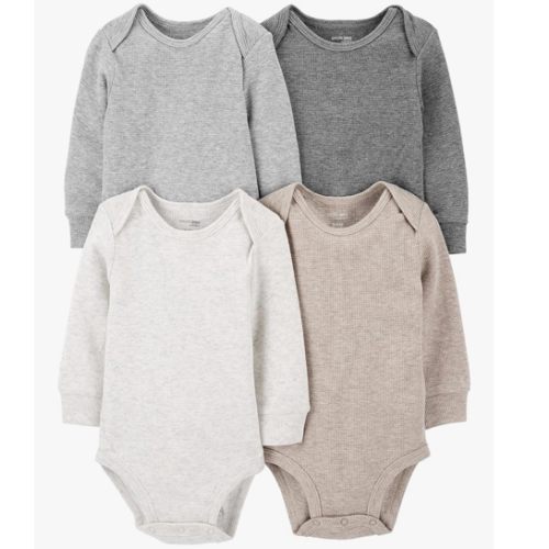 Simple Joys by Carter's Baby 4-pack Soft Thermal Long Sleeve Bodysuits