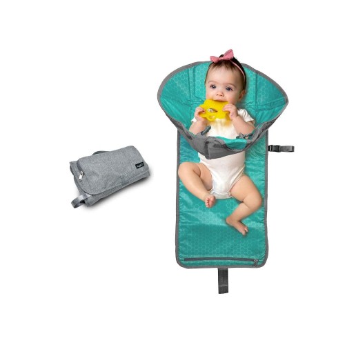 Portable Changing Pad: 3-in-1 Diaper Clutch, Changing Station, and Clean Hands Toy Barrier