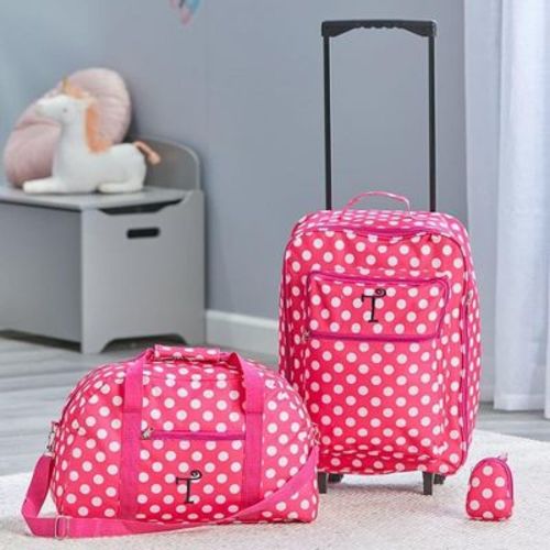 The Lakeside Collection 3-Pc. Kids' Monogram Luggage Sets