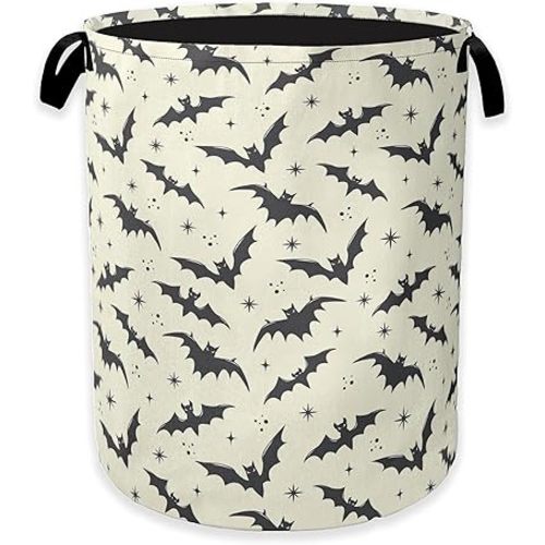 Gothic Bats Laundry Hamper,Halloween Collapsible Laundry Baskets,Waterproof Oxford Cloth Laundry Room Organization for Bedroom,Bathroom,Nursery,16x20 Inch