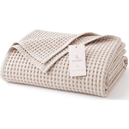 Konssy Waffle Baby Blanket for Boys & Girls, Softer Newborn Swaddle Blanket