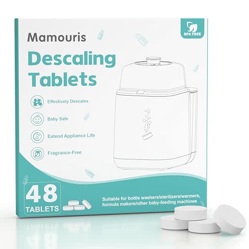 Baby Descaling Tablets: Ideal for BabyBrezza, Momcozy Baby Bottle Washer and ALL BRANDS of Baby Feeding Appliances, 48 Count Remove Milk & Limescale