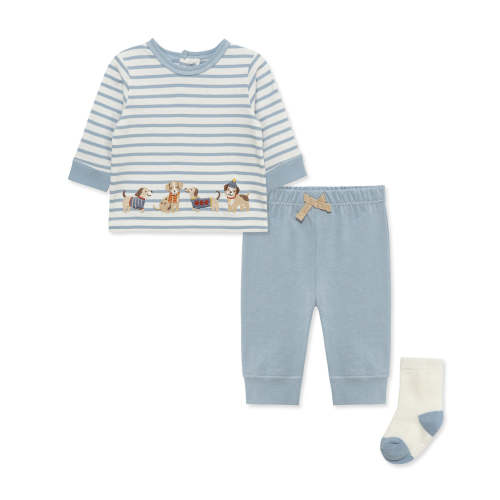 Puppies Jogger & Sock Set (3M-12M)