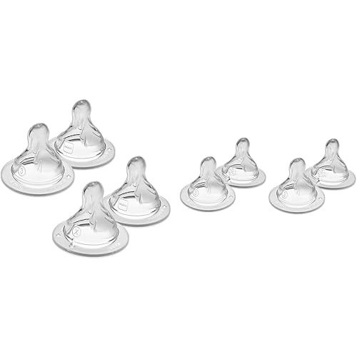 MAM Bottle Nipples - Extra Fast Flow Level 4, Plus Fast Flow Level 3 Nipples, 4 Pack
