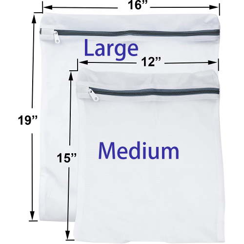 6 Pack 2 Size Mesh Laundry Bags for Delicates, Durable Laundry Wash Bags with Zipper for Blouse, Hosiery, Jeans