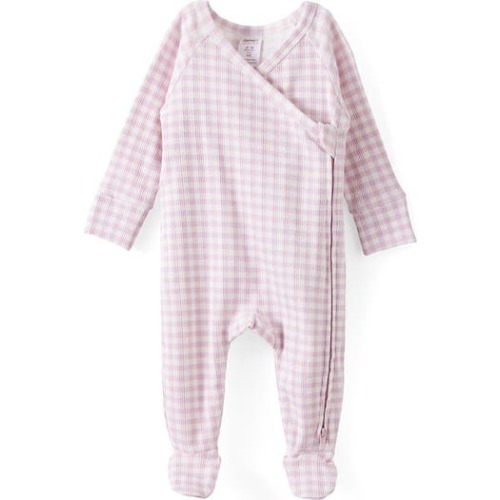 Organic Pointelle Cross Over Zip All In One, Newborn