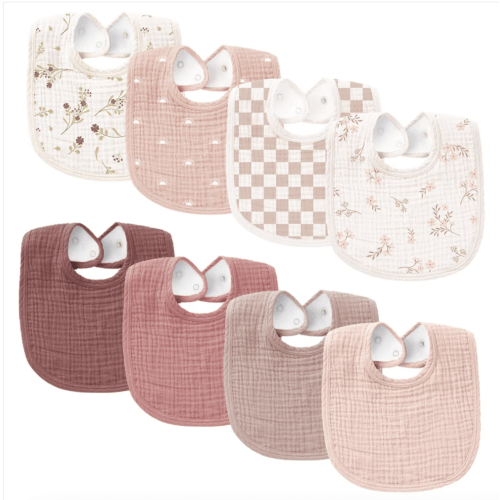 Baby Cotton Bibs 8 Pack