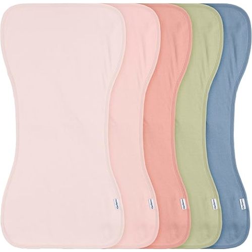Gerber Baby Unisex Burp Cloths 5-Pack, Pink, Size 10.5" x 21"