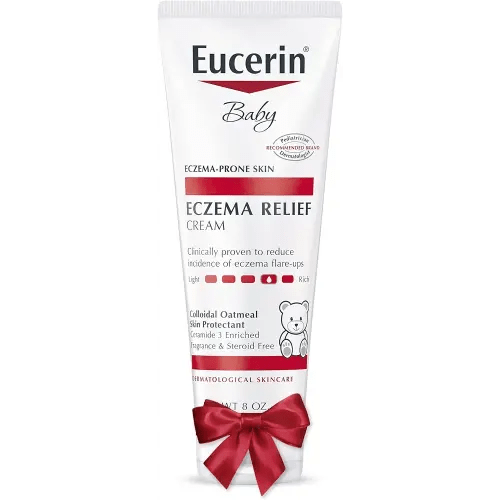 Eucerin Baby Eczema Relief Body Cream, Fragrance Free Baby Eczema Cream with Colloidal Oatmeal, Ceramide-3 and Licorice Root Extract, Holiday Gifts, 8 Oz Tube