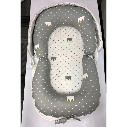 Baby Lounger, Foldable Portable Infant Lounger, Baby Nest Cover, Suitable for 0-24 Months Newborn Baby Lounger,Home Travel Dual-Purpose Baby Nest (Greyish White)