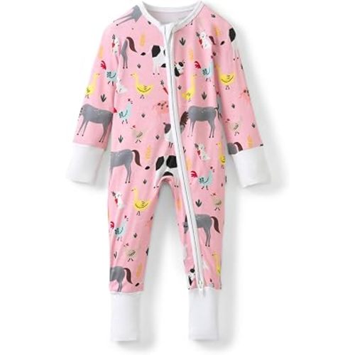 Little Sleepies Pajamas for Baby Boys & Girls, Viscose from Bamboo Baby Pajamas, Sleepers, 2-Way Zipper PJs