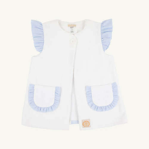 Callie Cover Up - Worth Avenue White with Breakers Blue Seersucker