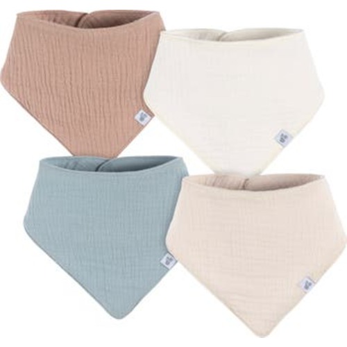 Muslin Bandana Bibs 4-Pack Neutral Colors