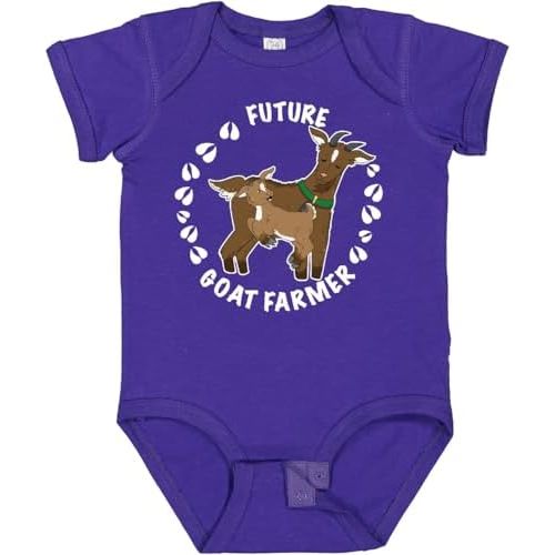 inktastic Future Goat Farmer with Cute Goats and Hoof Prints Baby Bodysuit