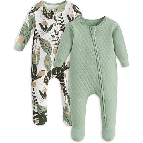 Yoofoss Baby Pajamas Organic Cotton Newborn Sleepers for 0-3 Months Boys Girls Clothes Footed PJs Footies Pajamas, Soft Warm
