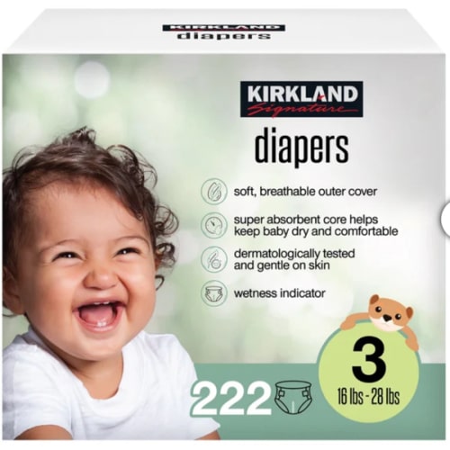 Kirkland Signature Diaper Size 3, 222-count | Costco
