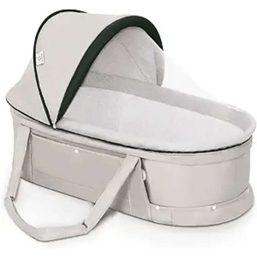 Baby Travel Bassinet Portable Bassinet with 2 in 1 Canopy for Newborn - Light Grey