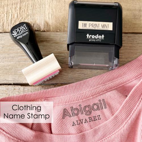 Kids Clothing Labels Stamp, Large Size, Fabric Ink, For Daycare or Camp, Children's Name Clothes Stamp, Fabric Stamp for Kid's CS-10368