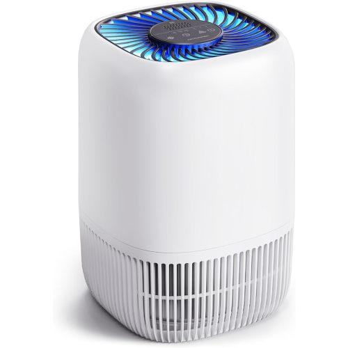 Air Purifiers for Home with H13 Quiet HEPA Filter Up to 1076 Ft² for Pet Hair, Odors, Pollen, Smoke, Compact Air Cleaner with 3 Speeds, Timer, Aroma Quiet 360°Intake Filter, White