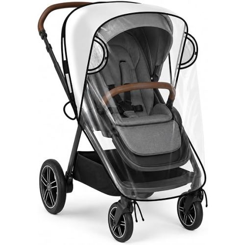 Stroller Rain Cover Compatible with Nuna Strollers, Clear Waterproof Windproof Baby Weather Shield, Breathable Stroller Cover for Rain Snow Dust, Foldable Travel Accessory
