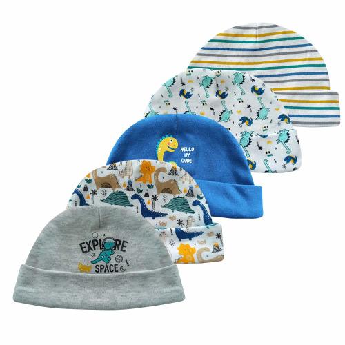 Newborn Baby Soft Cotton Organic Cap and Mitten Set Sunny Hatsfor Hospital Baby Boy and Girl(0-6 Months)