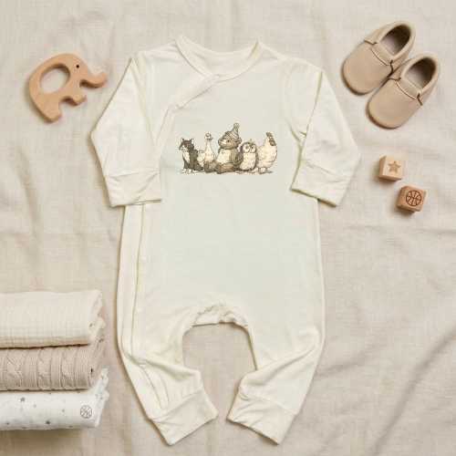 Little Bear Bodysuit, Vintage 90s Cartoon, Youth Kids Graphic, Cozy Animal Friends