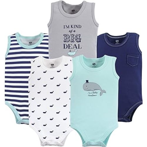 Hudson Baby Unisex Baby Cotton Sleeveless Bodysuits