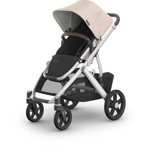 UPPAbaby OPEN BOX Vista V3 Single-to-Double Stroller - Declan (Oat Melange / Silver Frame / Chestnut Leather)