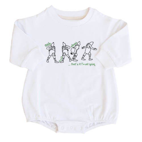 I'm Not Going Sweatshirt Bubble Romper | White