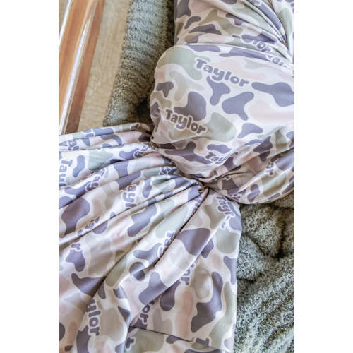 Personalized Swaddle Blanket in Camo Cutie | Caden Lane
