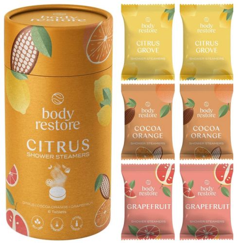 Body Restore Shower Steamers with 100% Natural Essential Oil - Citrus - 6ct