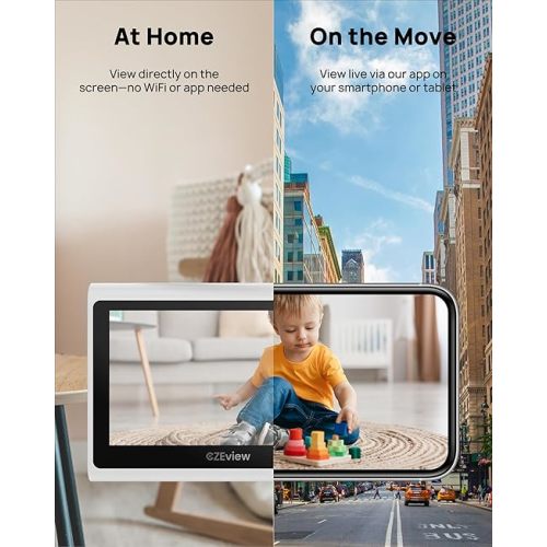 Baby Monitor with Audio and 2 Camera, Split Video Monitor Screen, Nightlight and Lullabies, Motion Detection, Temper & Humidity Alarm, Two Way Talk and Night Vision