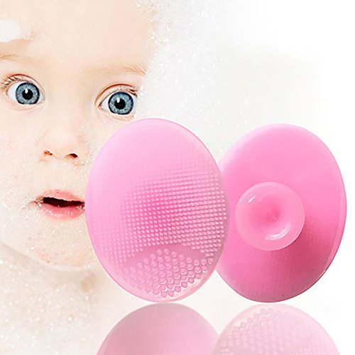 kid Bath Brush kid Cradle Cap Brush Silicone Massage Brush Silicone Scrubbers Exfoliator Brush Skin Scrubbers kid for Dry Skin Cradle Cap and Silica Gel Pink