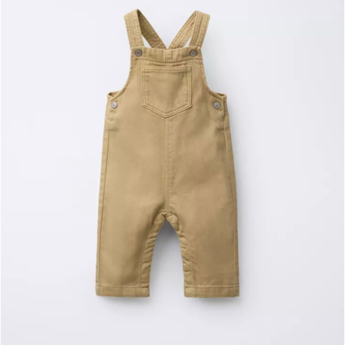 PLAIN LONG TWILL OVERALLS - Beige | ZARA United States