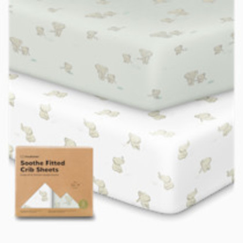 KeaBabies 2-Pack Soothe Fitted Crib Sheets - Elly