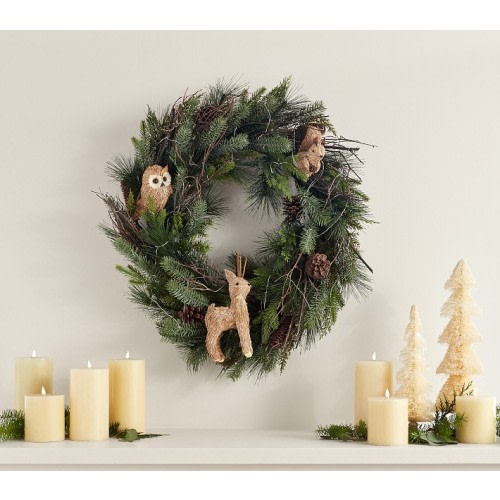 Woodland Critter Light-Up Wreath